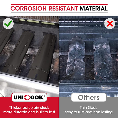 Unicook porcelain steel heat tent shield blocks flare-ups and protects burners