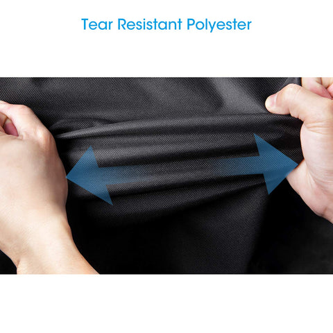 Elastic bottom closure provides a snug fit and keeps the cover in place.