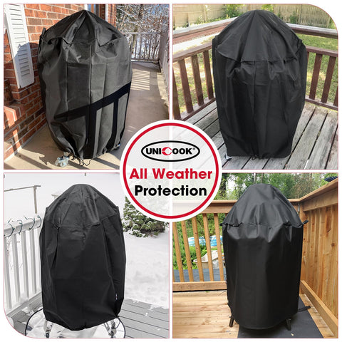 Unicook cover with convenient handles for easy on/off and hanging storage.