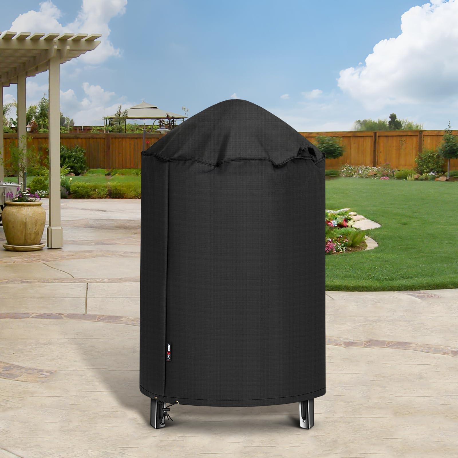 Unicook fit-various-grills cover suits Char-Griller, Akorn Kamado, and Pit Barrel Cooker.