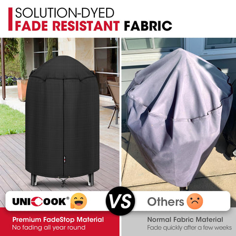 Unicook round smoker cover windproof with adjustable drawstring for secure fit.