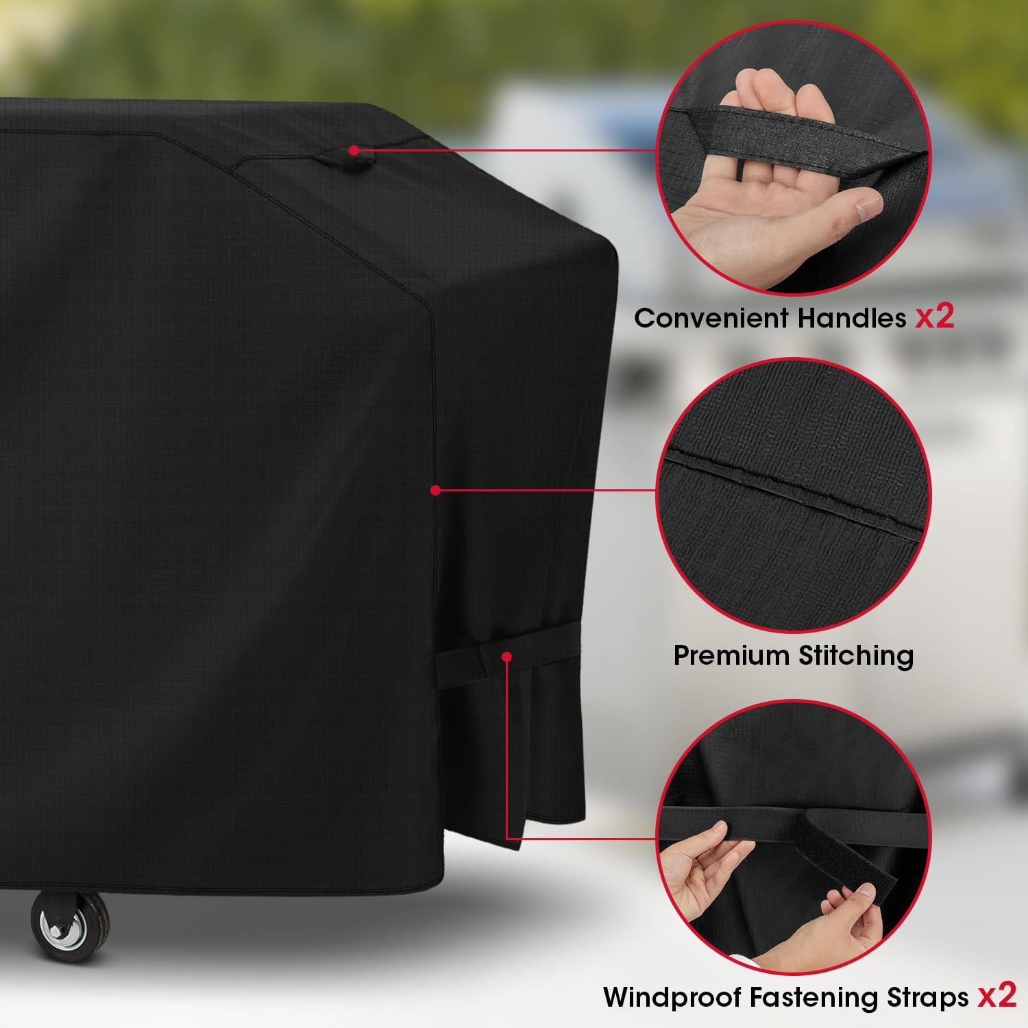 Unicook cover has a soft fabric liner to prevent scratches on the grill.