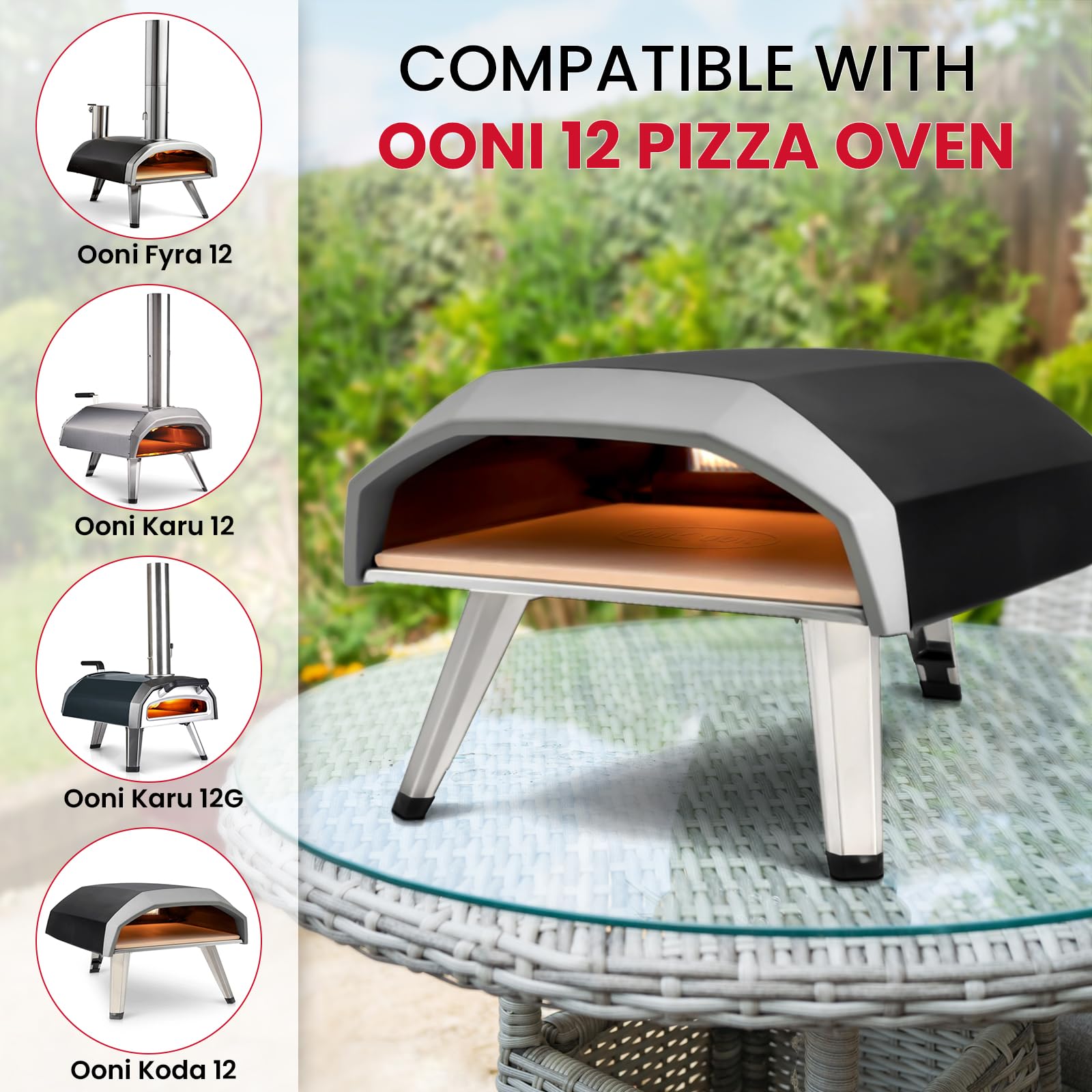 Unicook square stone fits Ooni Fyra 12 and similar ovens for versatile baking