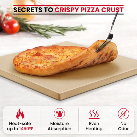 Unicook stone is versatile for pizza, bread, cookies, pies, and calzones