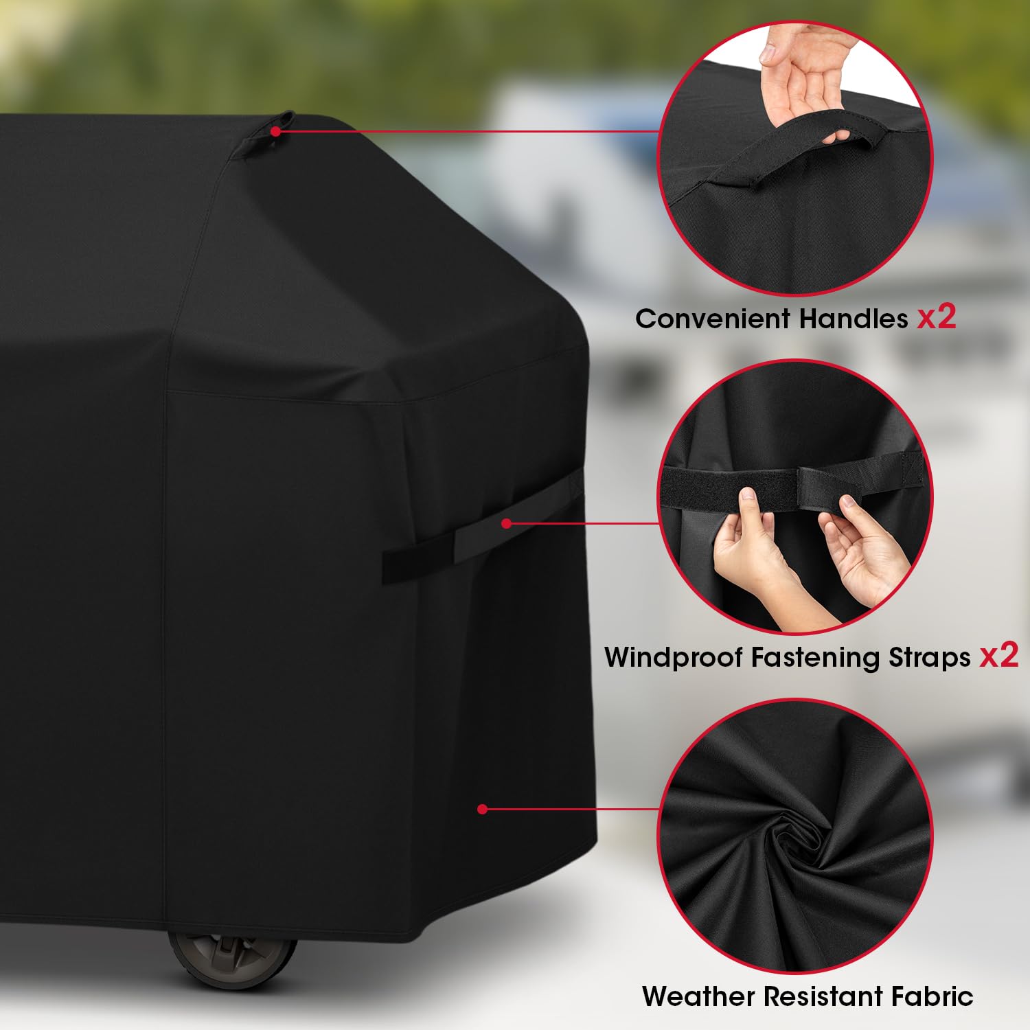 Unicook sturdy handles help you put on and remove the cover easily.