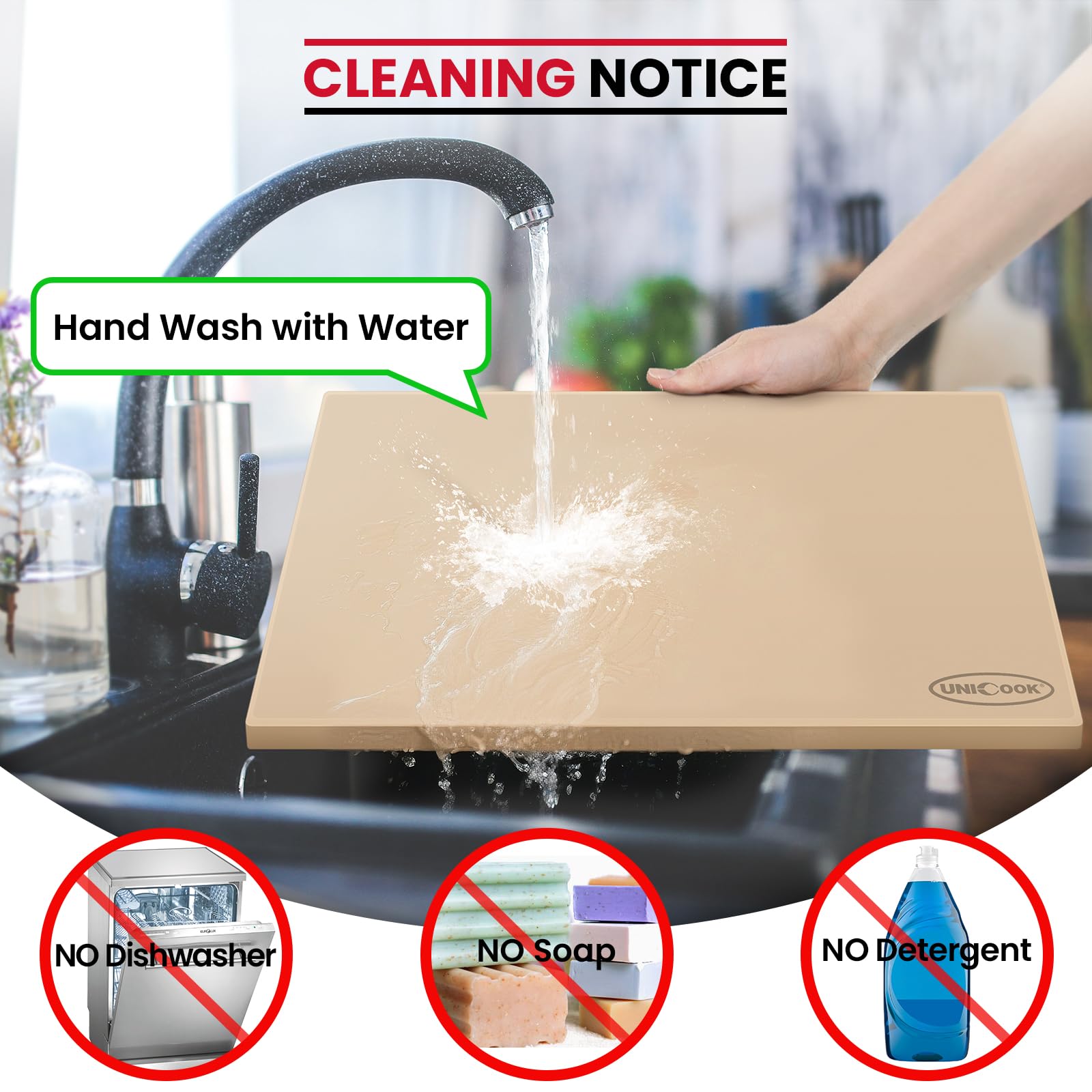 Unicook thermally shock-resistant stone withstands high oven temperatures safely.