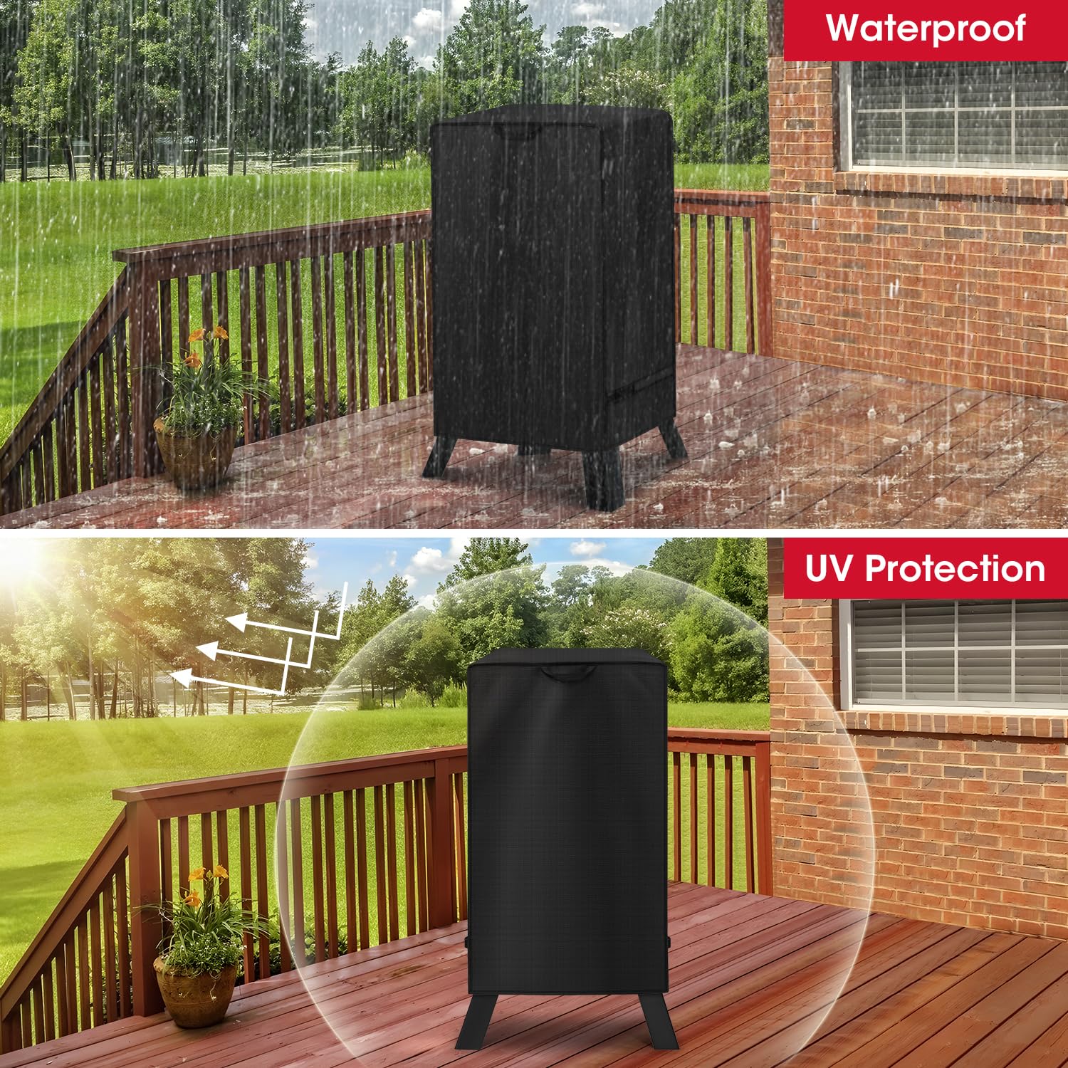 Unicook vertical smoker cover 30inch keeps your grill dry between cooks.