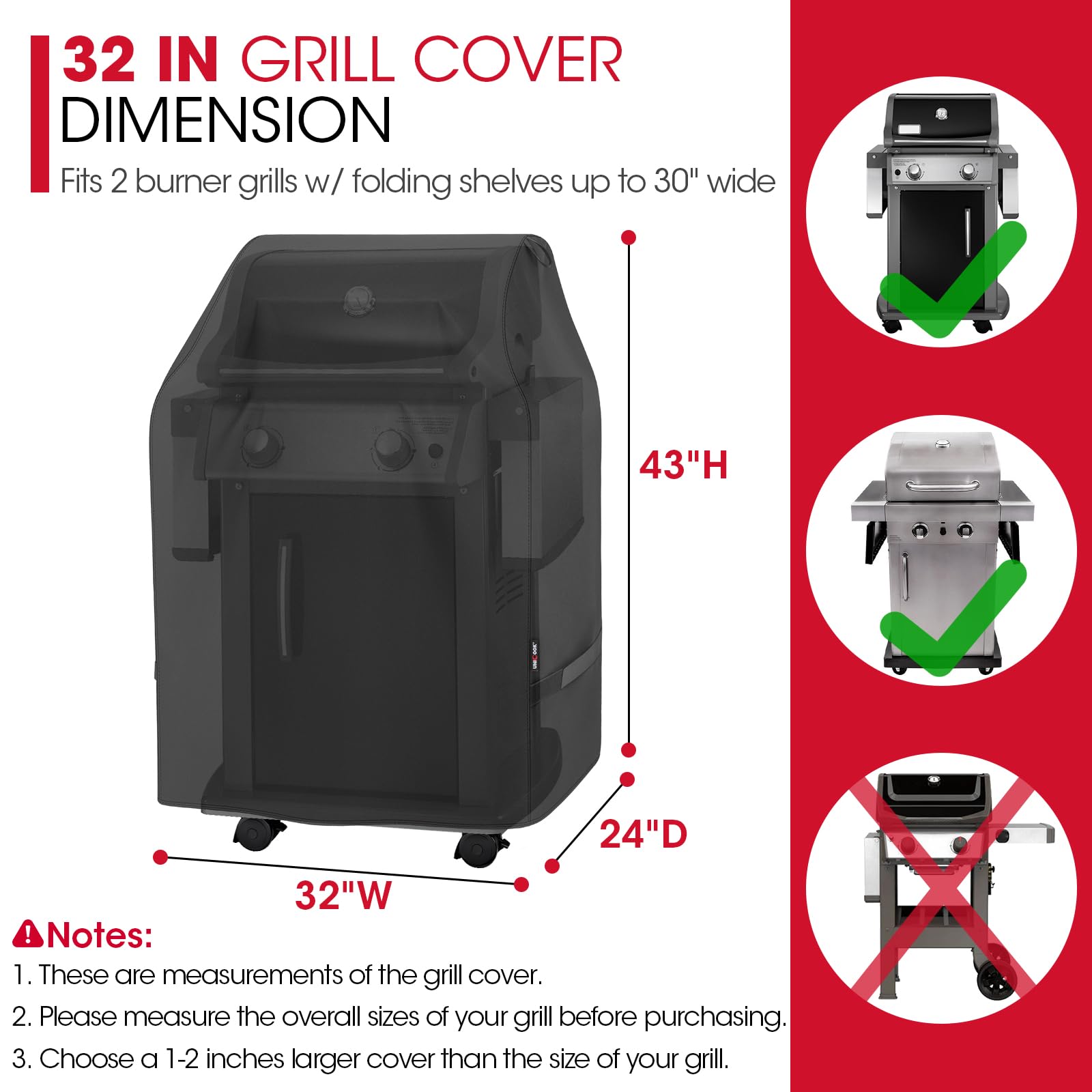 Unicook waterproof grill cover beads water for year-round protection