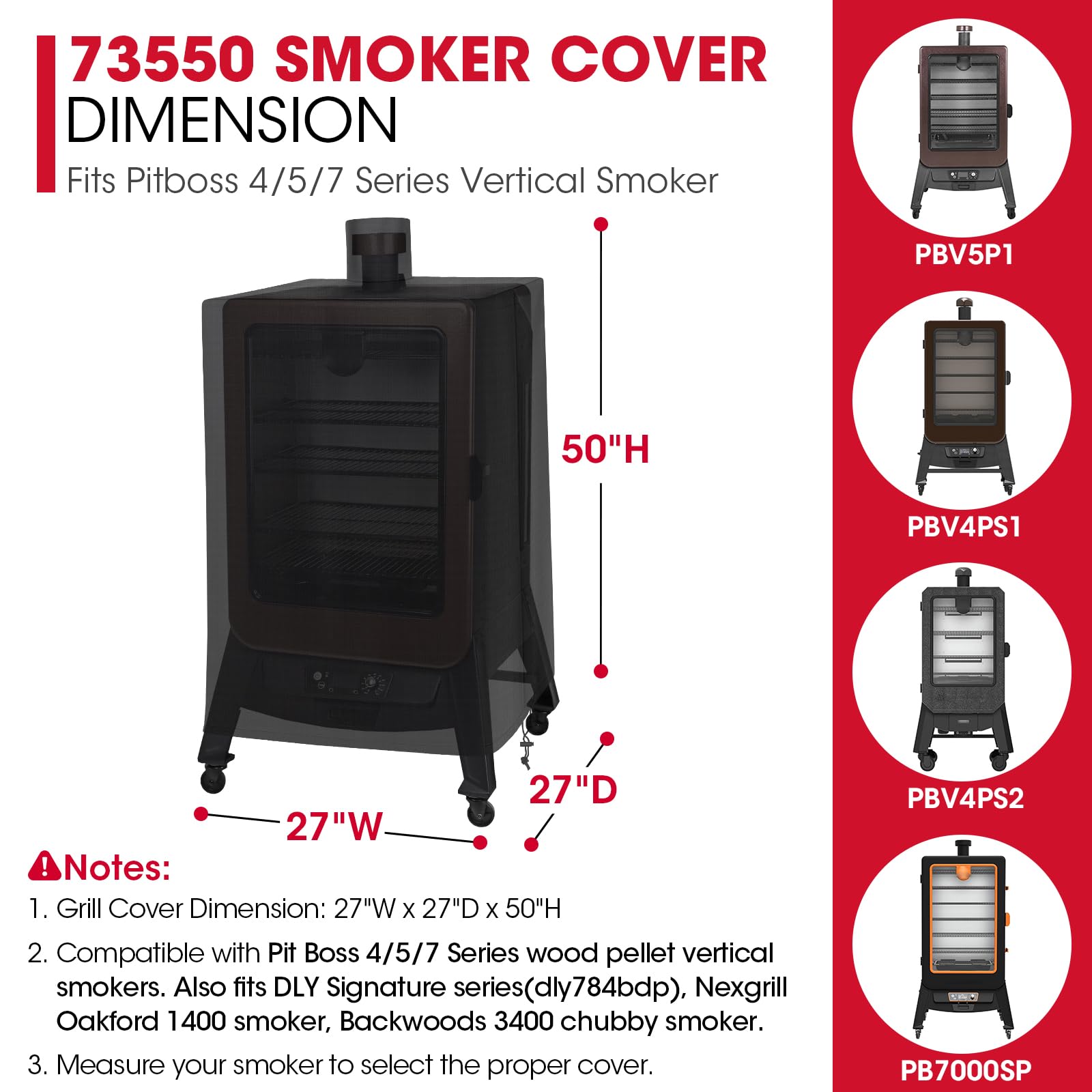 Unicook waterproof textured vinyl smoker cover shields outdoor pellet smoker from moisture