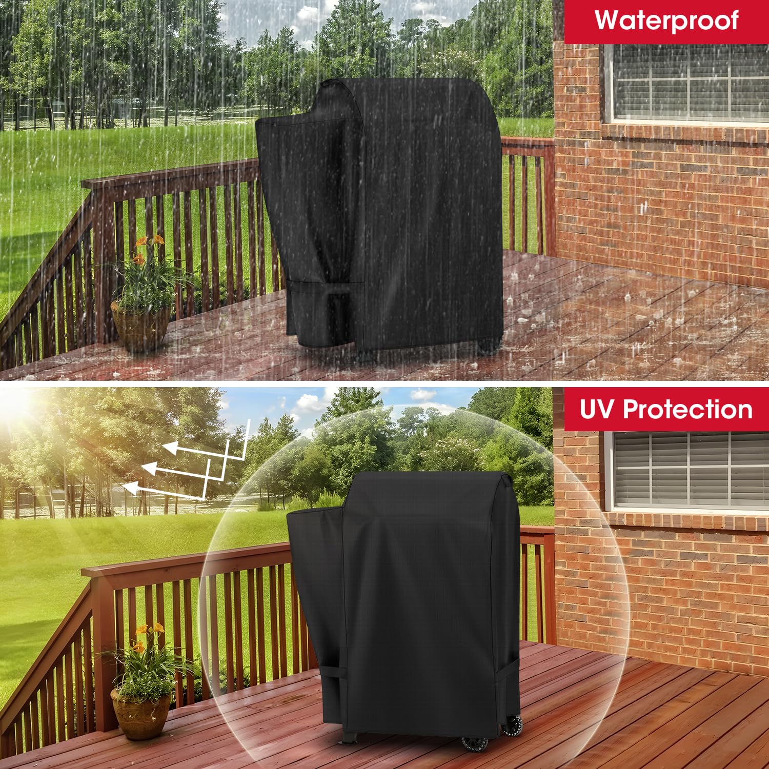 Unicook weatherproof design elements protect against rain, snow, sun, and wind.