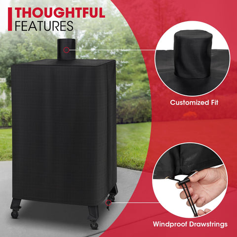 Unicook windproof smoker cover with drawstring stays in place on breezy days