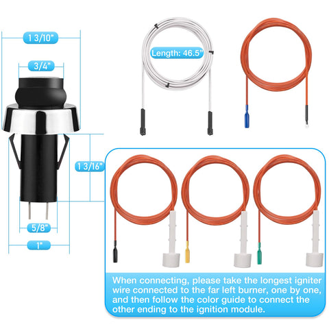 Dual-head power cable enables flexible Weber installation.