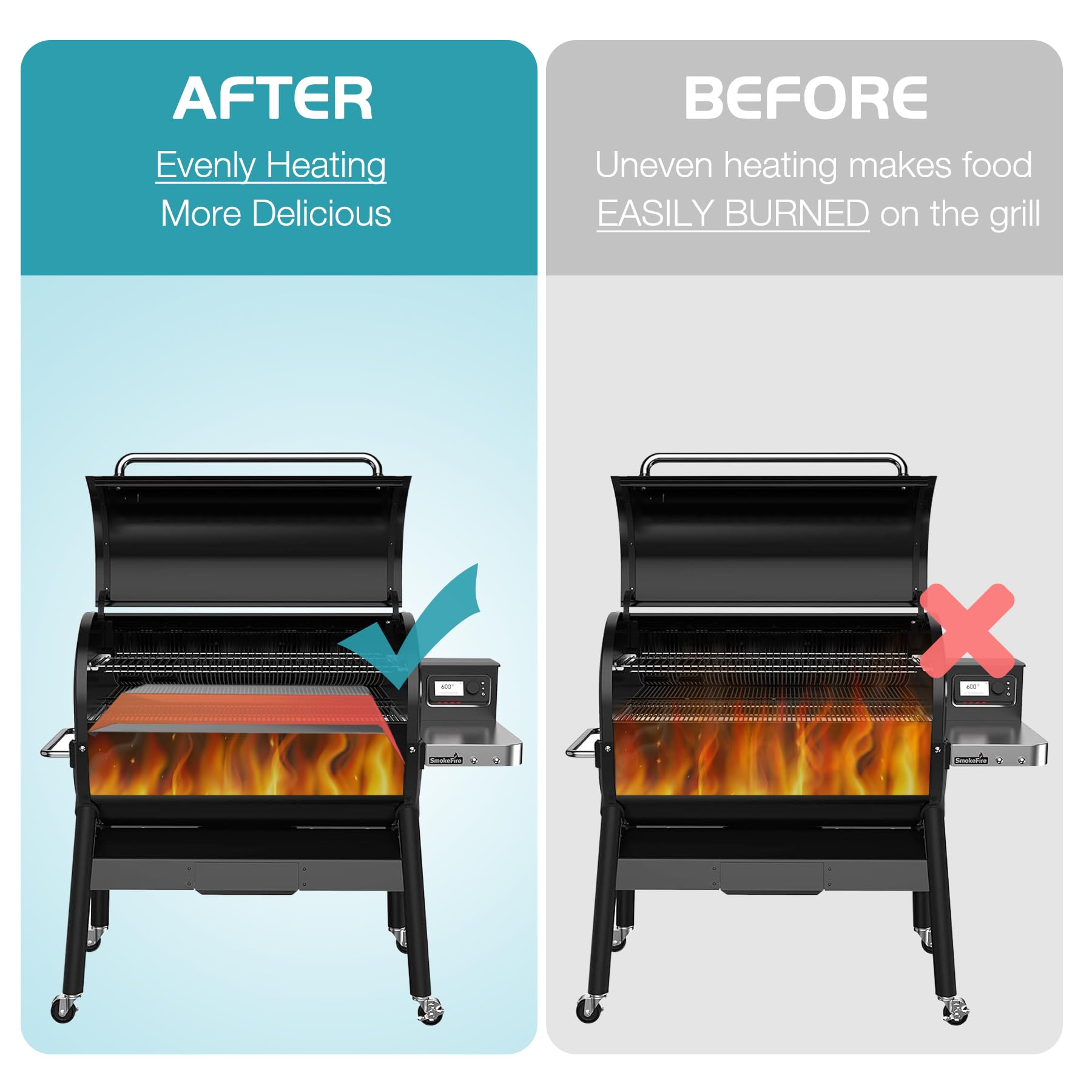Unidanho grease pan diffuser fits Lil' Tex Elite for efficient fuel use.