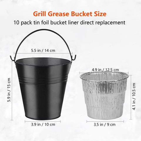 Unidanho grease bucket with compact 5.5x3.9x5.9 inch dimensions for easy fitting.