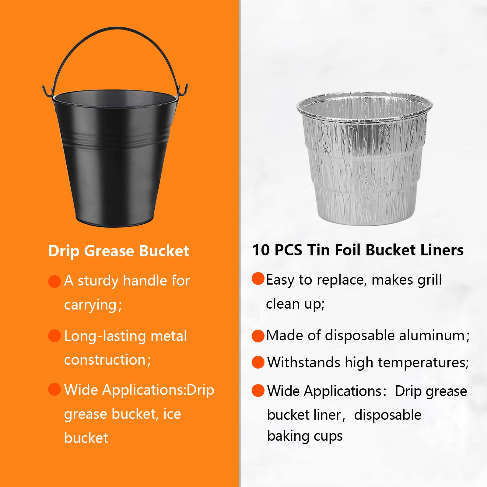 Unidanho liner pack with ten aluminum liners beside the bucket.