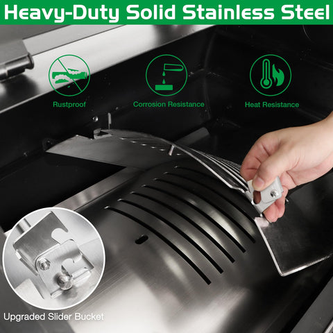 Unidanho heavy‑duty stainless steel flame broiler plate resists wear during long cooks.