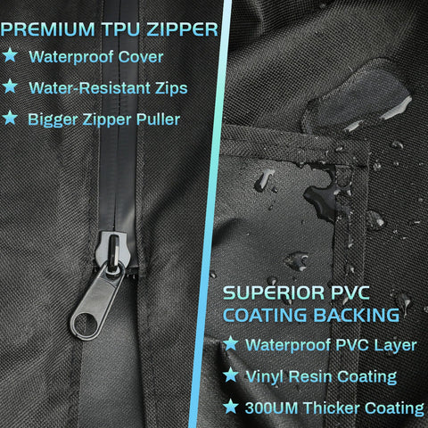 Unidanho hook-and-loop fastener keeps the cover secure in wind.