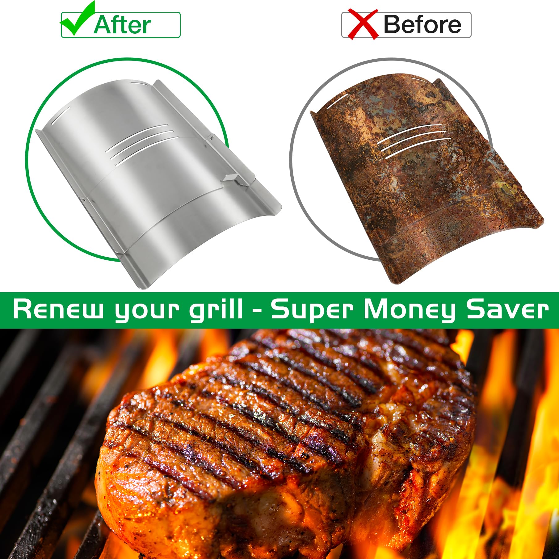 Unidanho Lexington diffuser heat deflector plate improves airflow for even grilling.