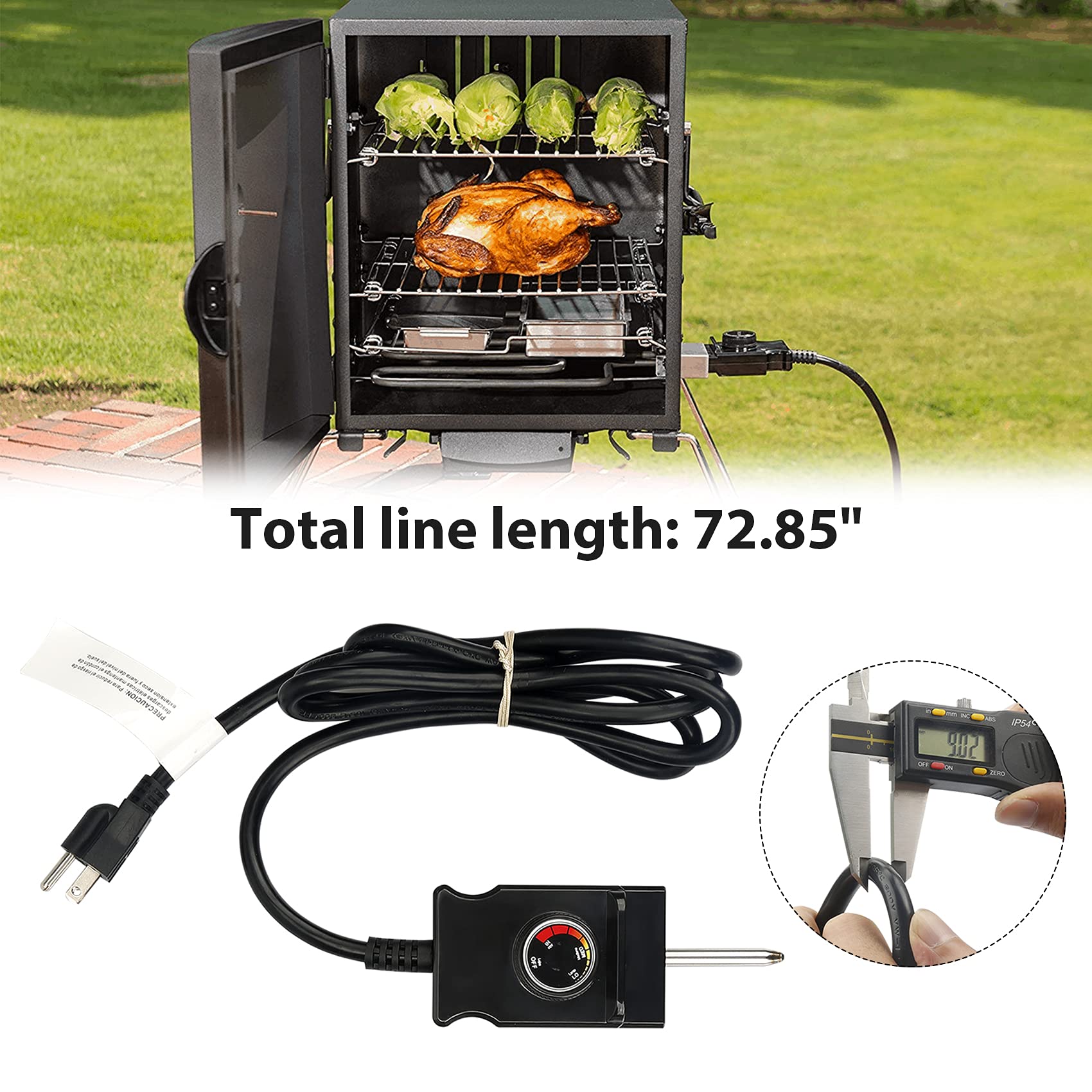 Unidanho power cord length five point nine feet supports flexible placement.