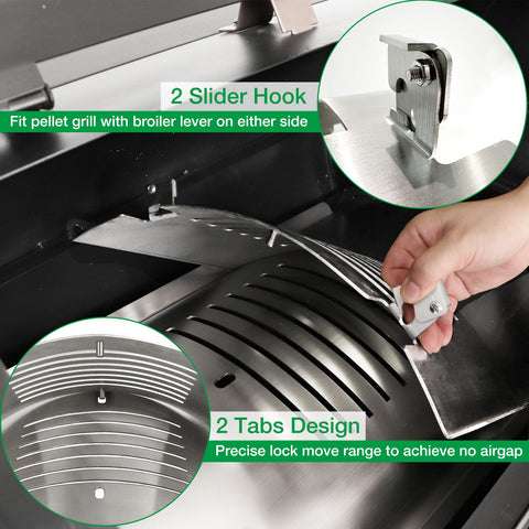Unidanho slide cover for Pit Boss 74518 enhances heat distribution and control.