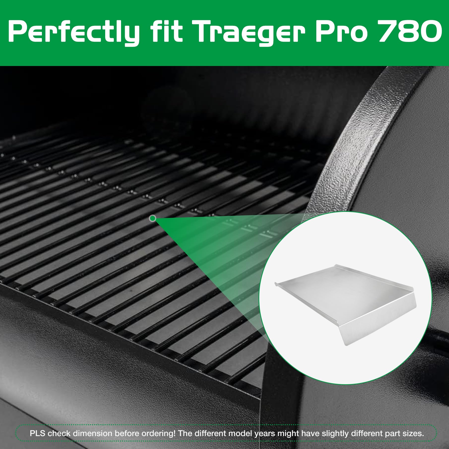 Unidanho Traeger Pro 780 stainless steel diffuser highlighting rustproof construction for long-lasting use.