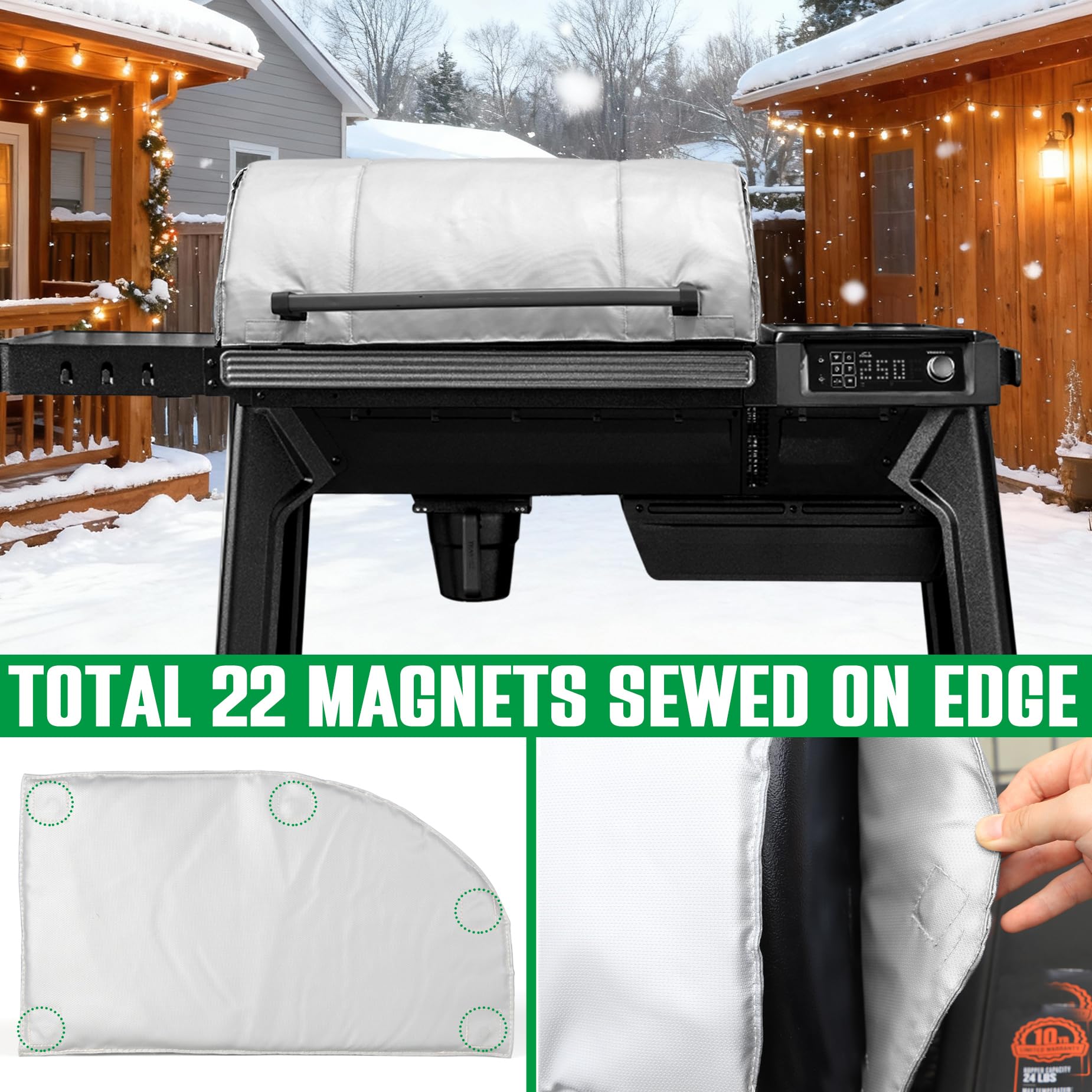 Unidanho Woodridge Pro blanket installed on Woodridge Pro series grill