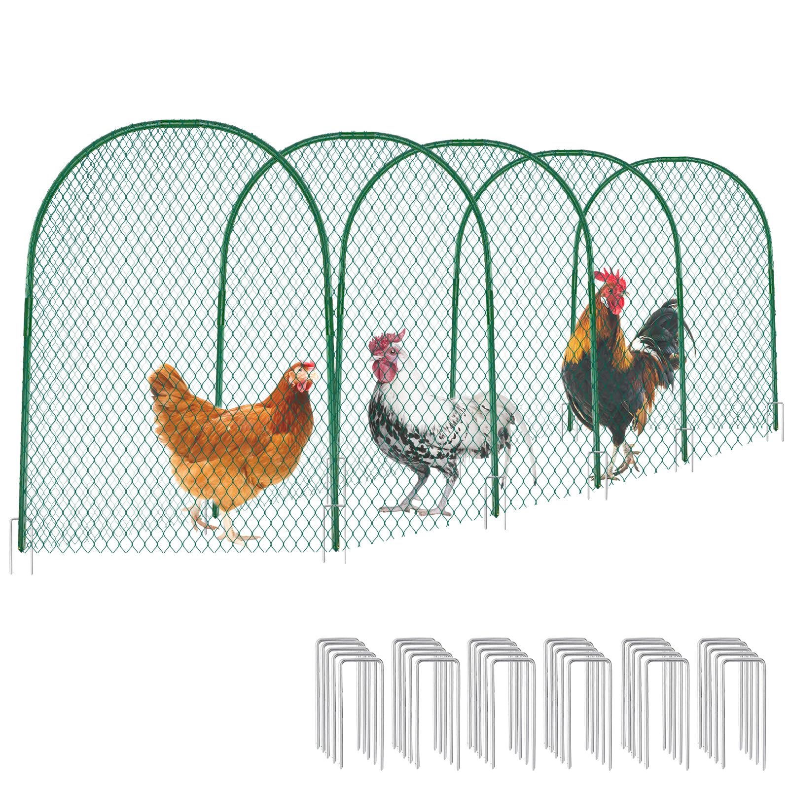 UNIFAMILY Chicken Tunnel features easy-to-install hoops for faster yard protection.