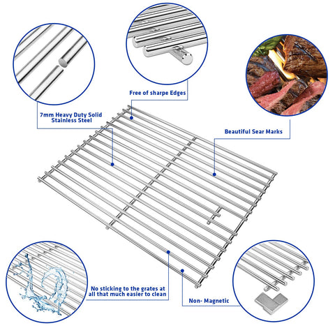 7mm stainless bars provide sturdy support and even heat