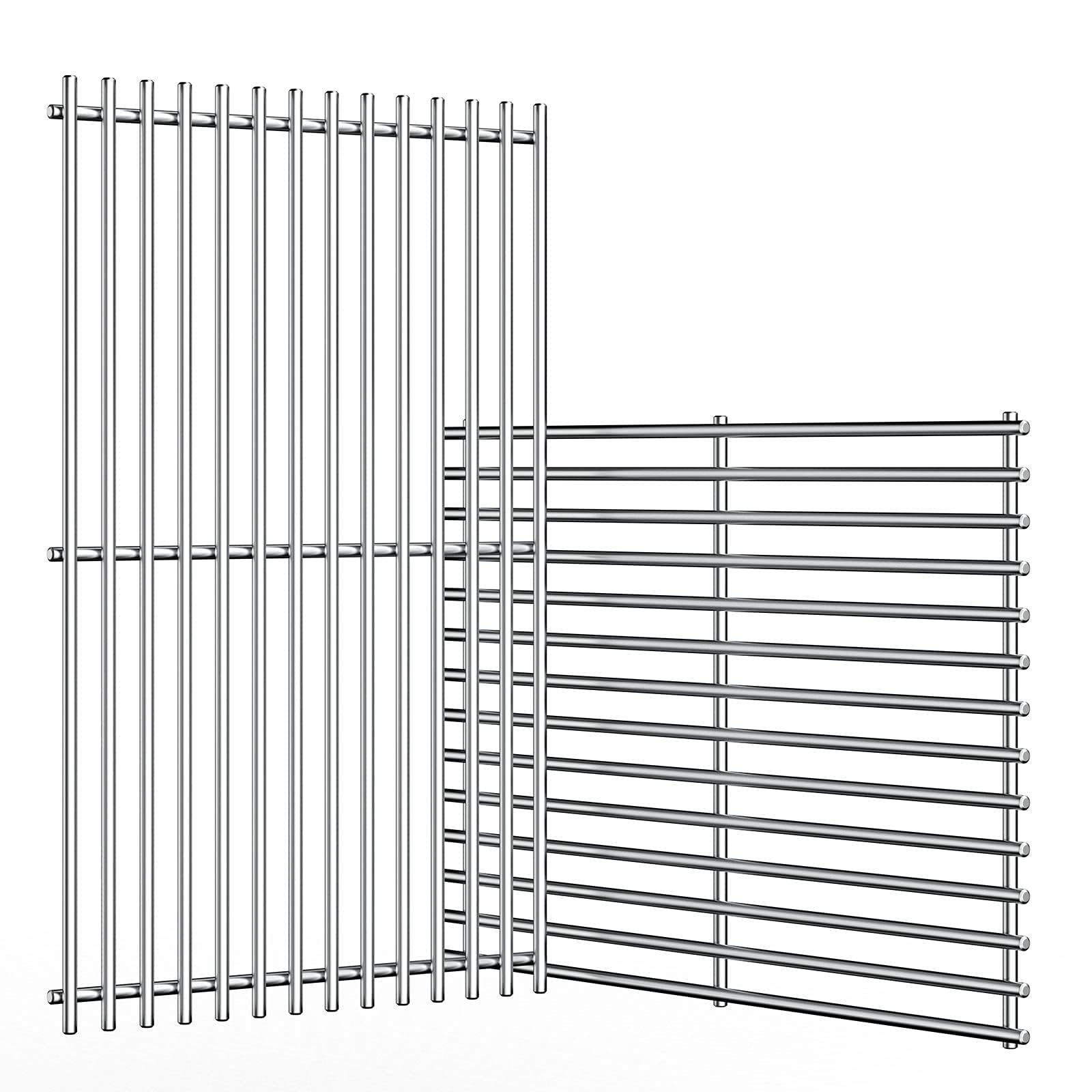 Uniflasy 17in stainless steel grill grates front view showing durable, rust-resistant construction