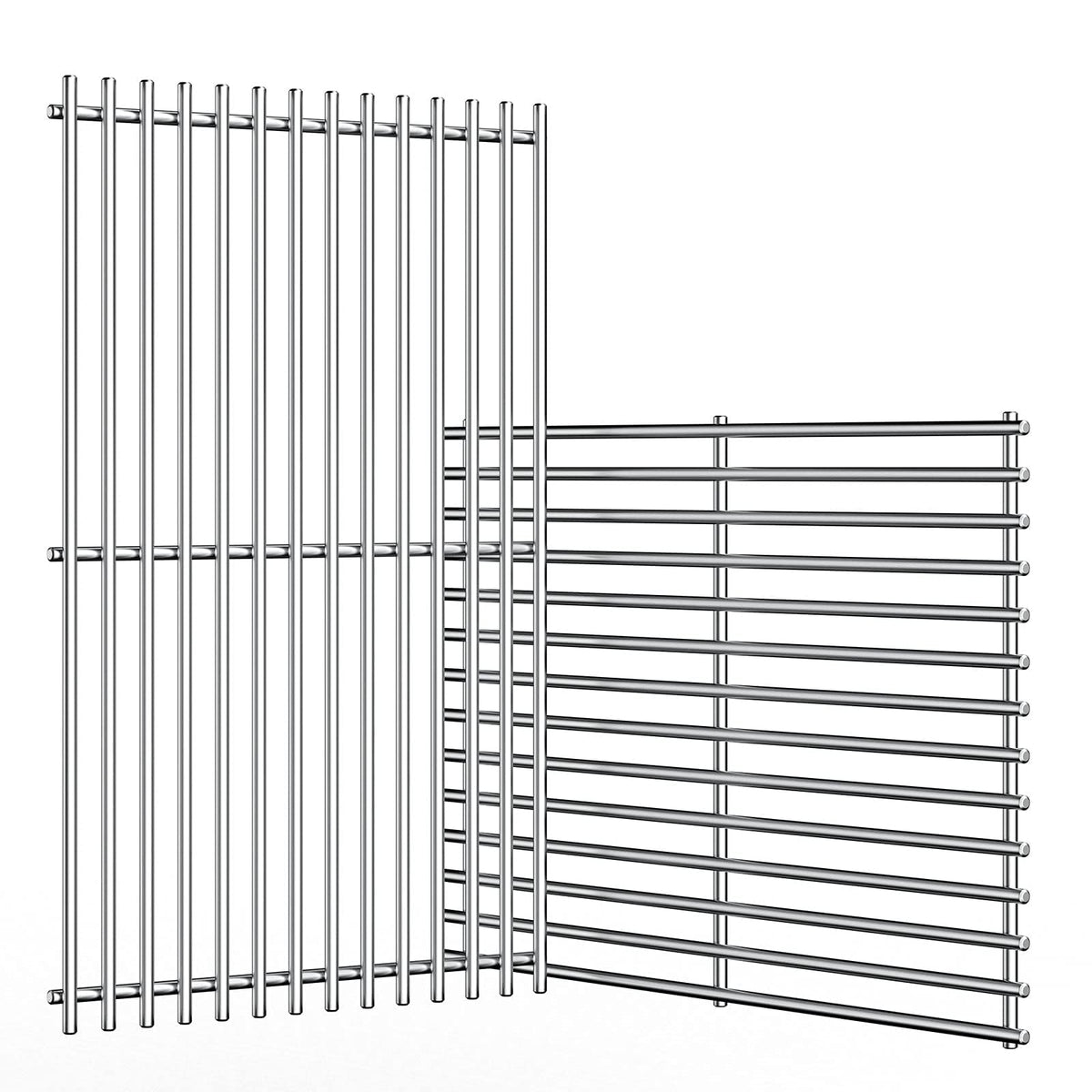 Uniflasy 17in stainless steel grill grates front view showing durable, rust-resistant construction