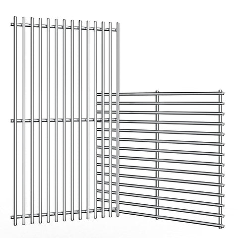 Uniflasy 17in stainless steel grill grates front view showing durable, rust-resistant construction