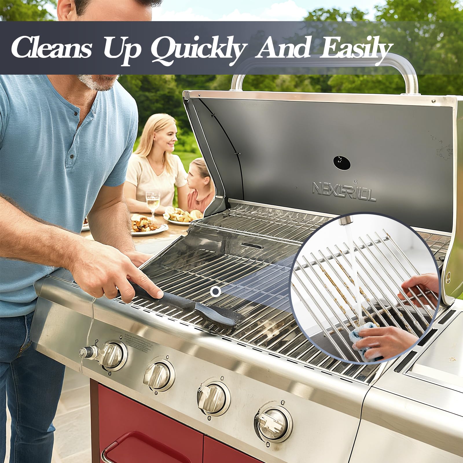 Uniflasy 17in stainless steel grill grates in grill interior image for quick upgrades