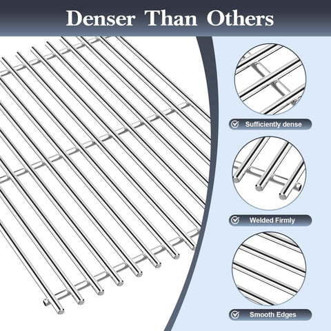 Uniflasy 17in stainless steel grill grates side profile demonstrating robust 7mm rods