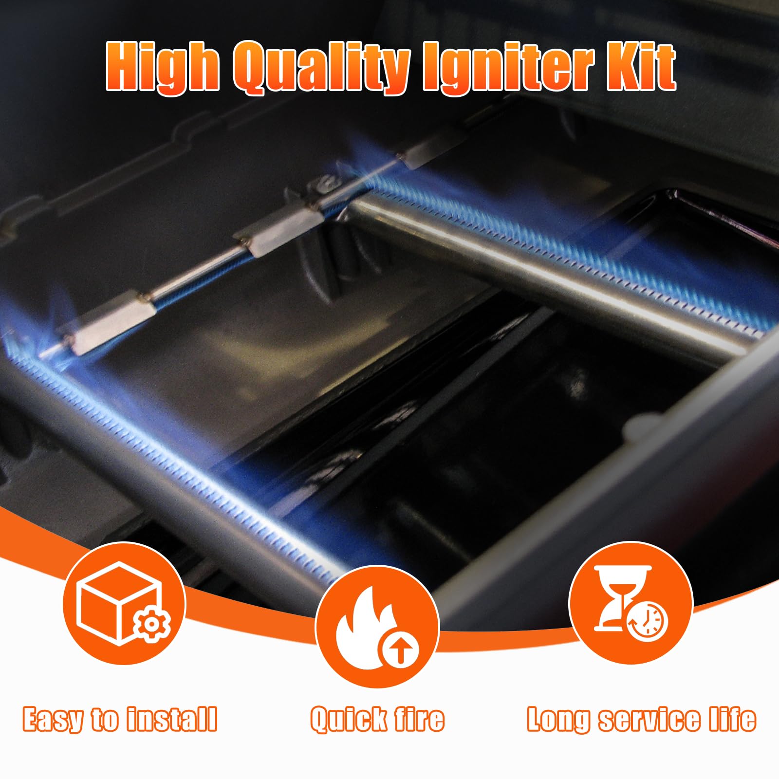 Uniflasy 304 stainless steel burner detail shows rust resistance.