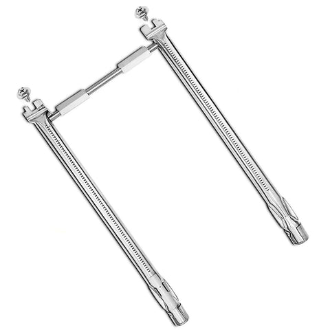 Uniflasy 69785 18-inch burner front view, durable stainless steel for Weber Spirit grills.