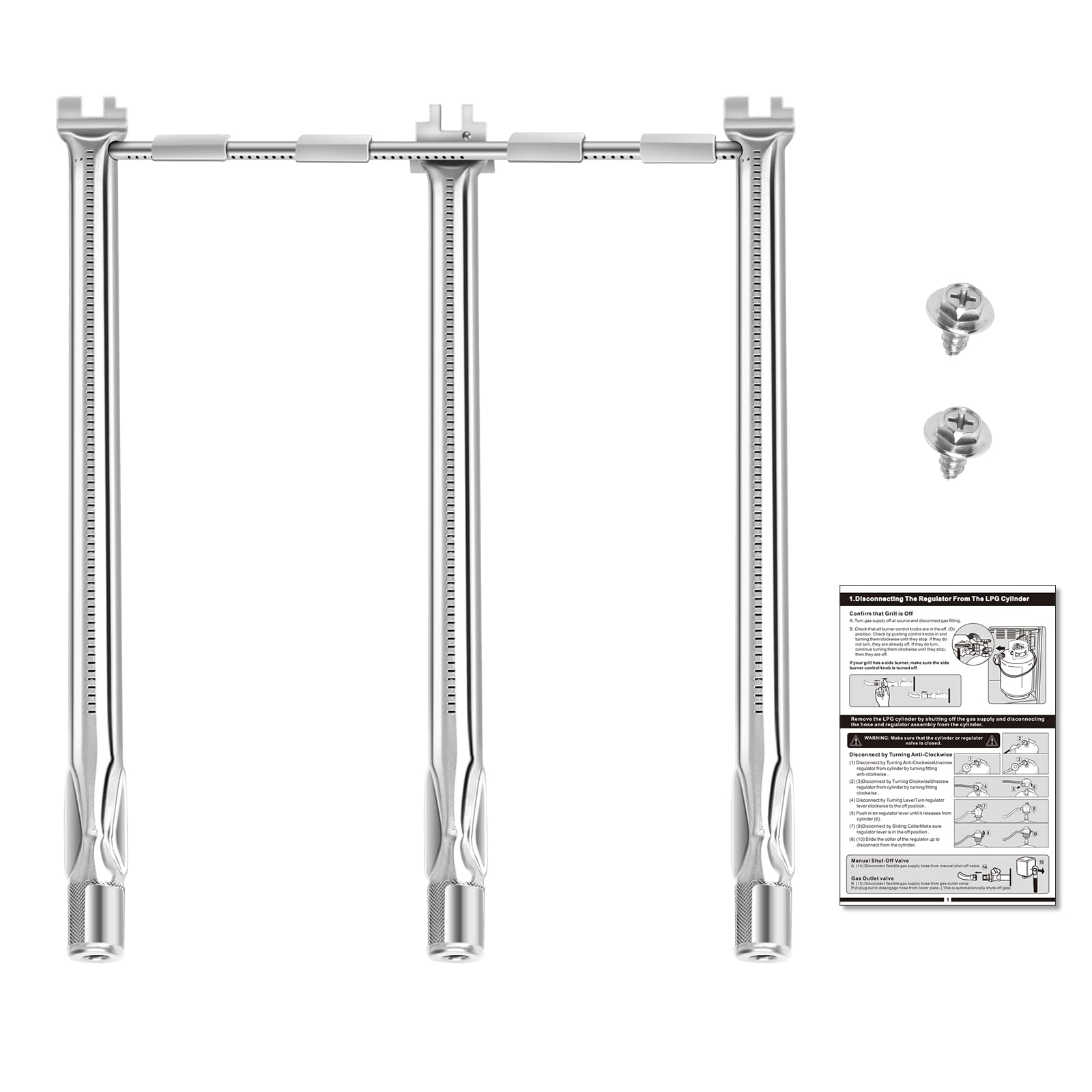 Uniflasy 69787 burner tubes for Weber Spirit compatibility, steady flame and even heat.