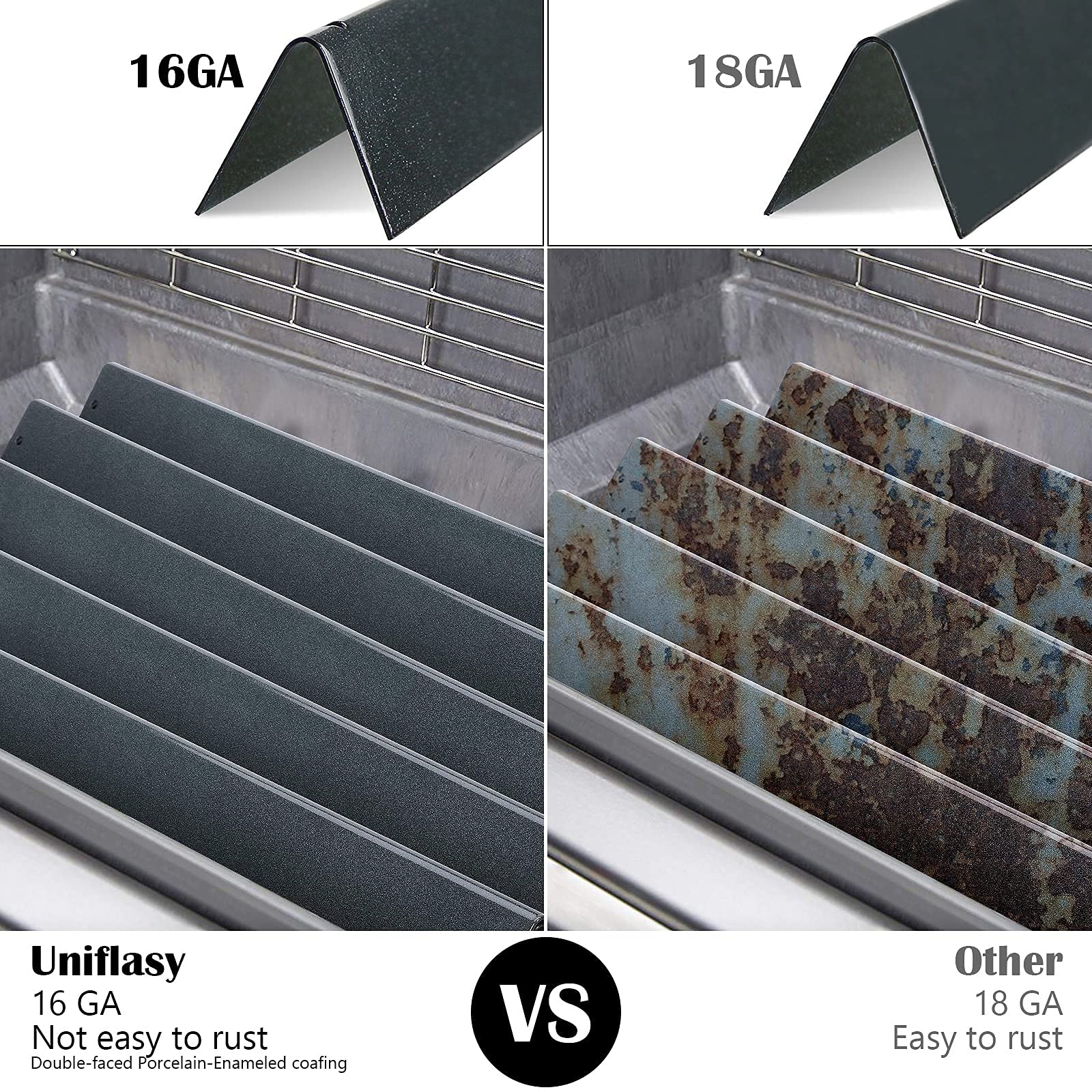 Uniflasy 7507 flavorizer bars improve heat distribution and flavor.