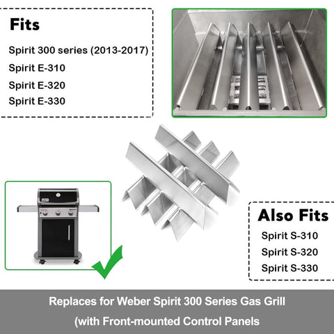Uniflasy 7636 flavorizer bars close-up showing durable stainless steel surface
