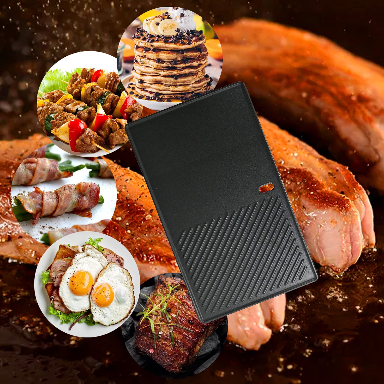 Uniflasy heat-retention provides even browning across foods on the grill.