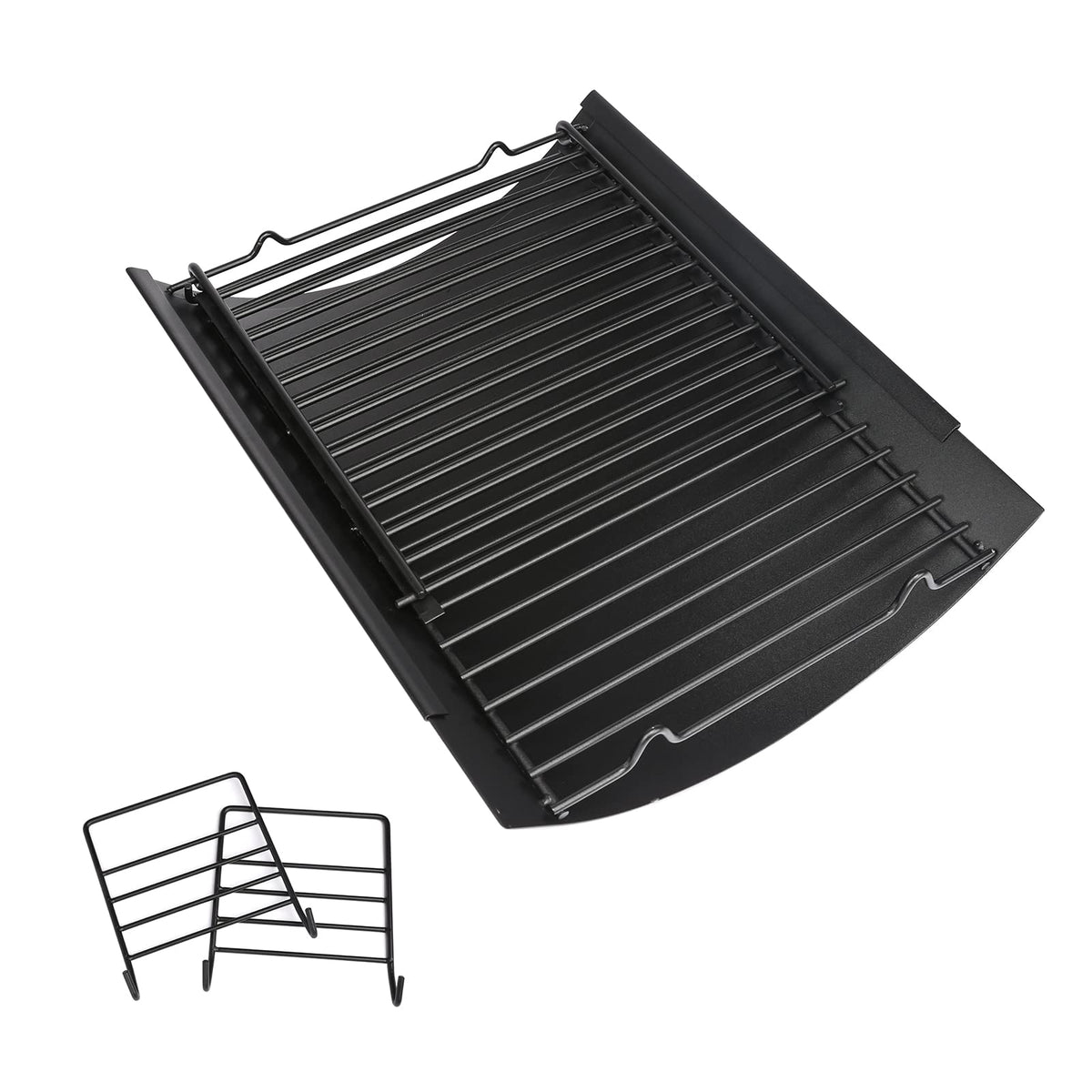 Uniflasy adjustable ash pan shows flexible length to fit many grills.