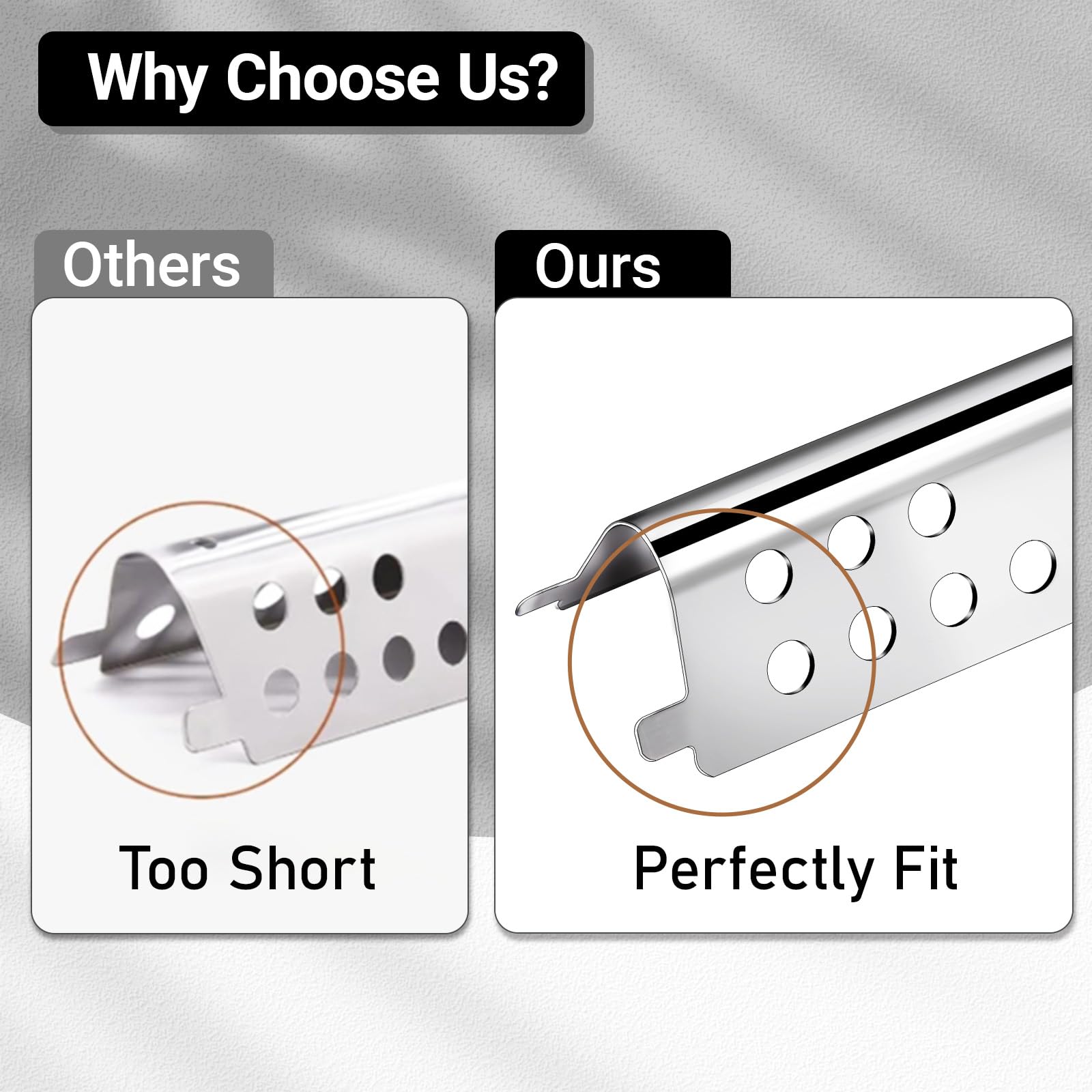Uniflasy adjustable crossover tube fits 5 to 9.5 inch spacing.