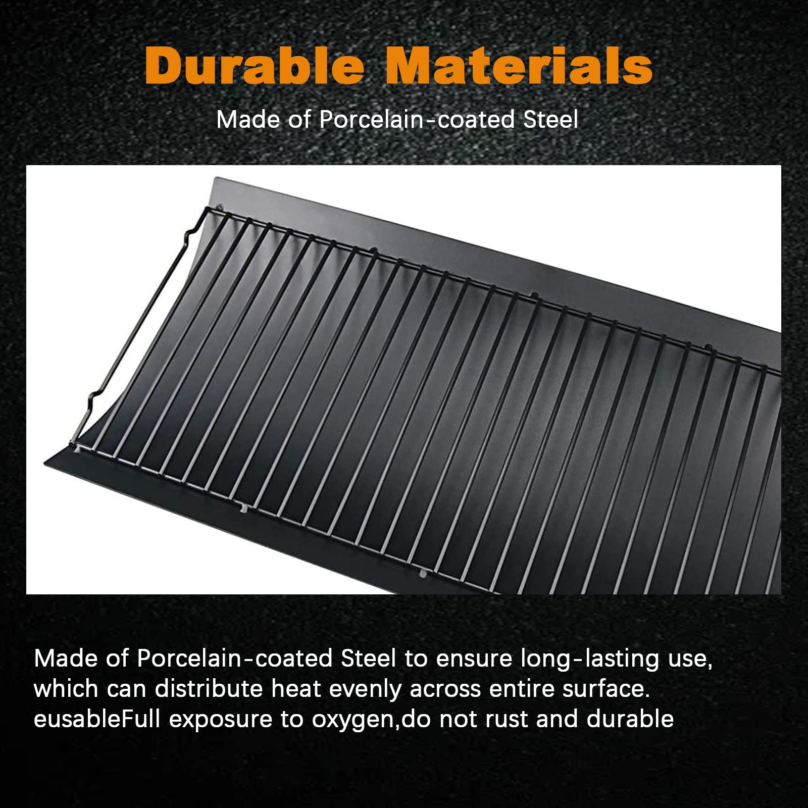 Ash pan dimensions 27-inch by 13-inch for standard grills