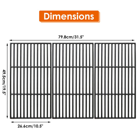 Uniflasy grate surface close-up showing durable iron and searing potential.