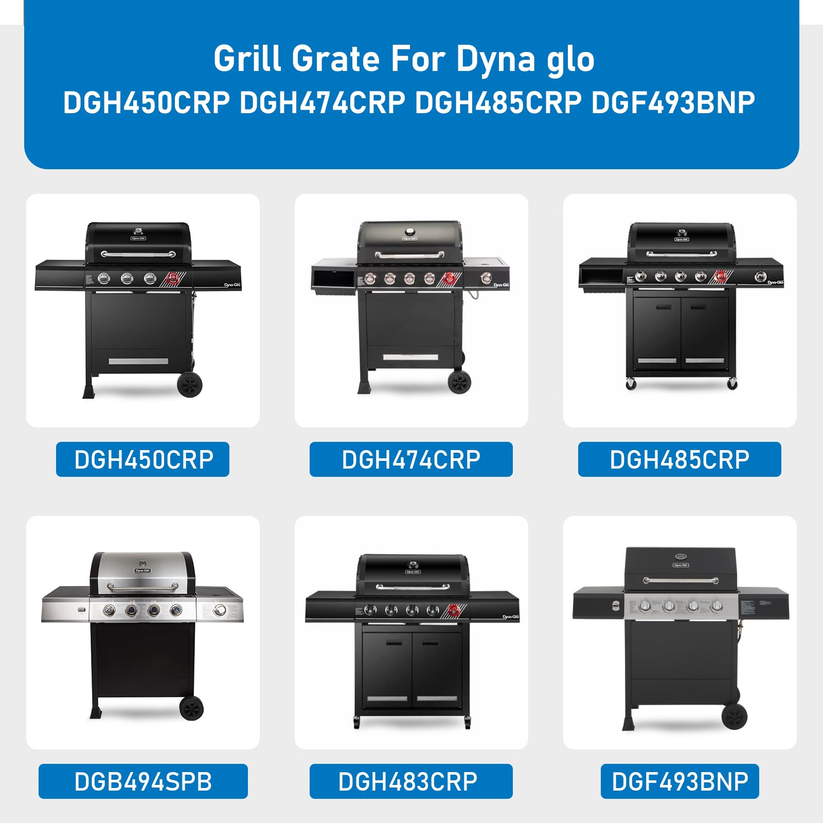 Uniflasy cast iron grate for Dynaglo 5 burner models delivering balanced heat.