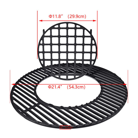 Uniflasy grate with raised handles eases charcoal adding during grilling.