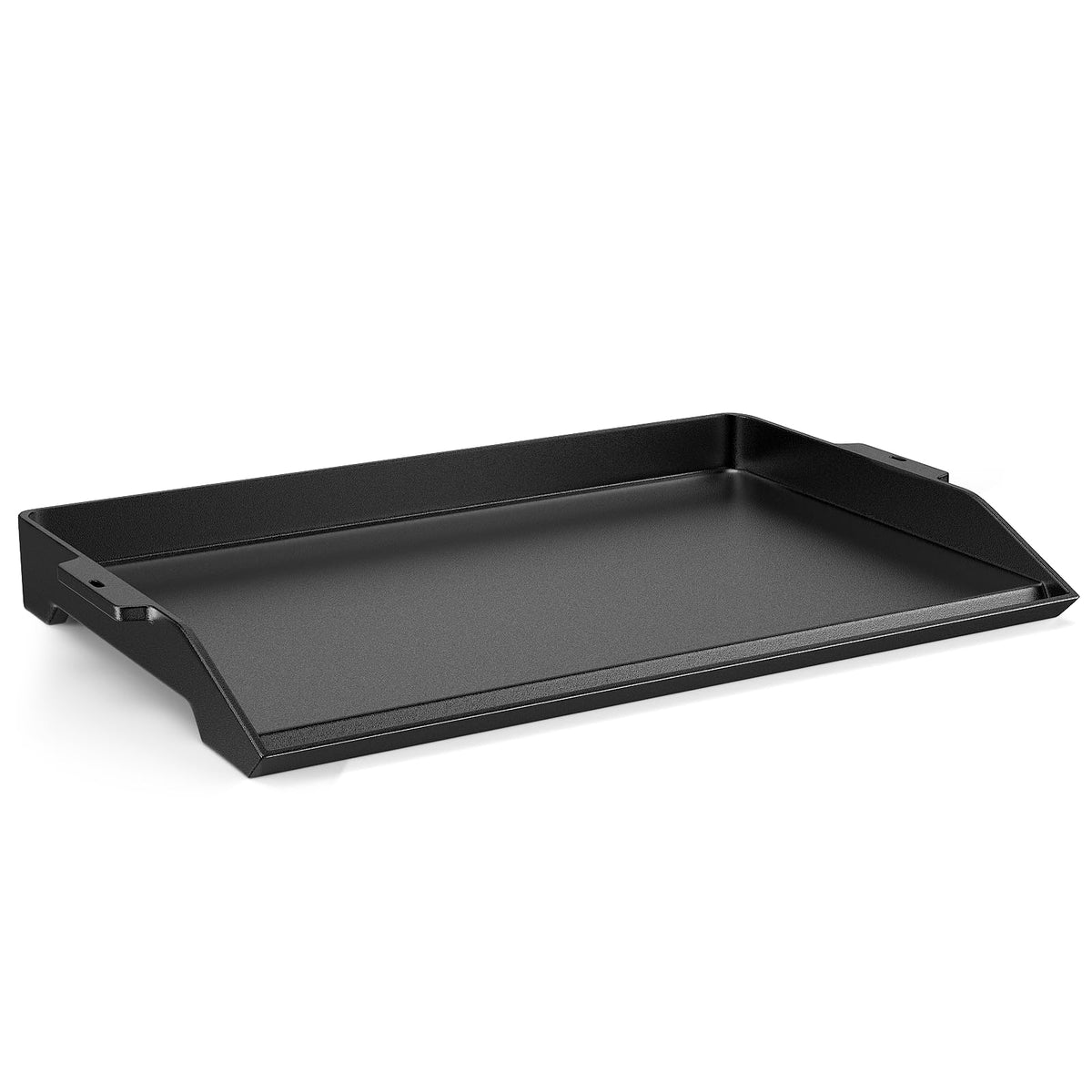 Uniflasy cast-iron griddle top view shows large surface for family meals.