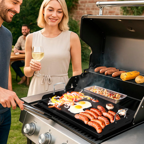 Uniflasy griddle suited for stove top and outdoor grills