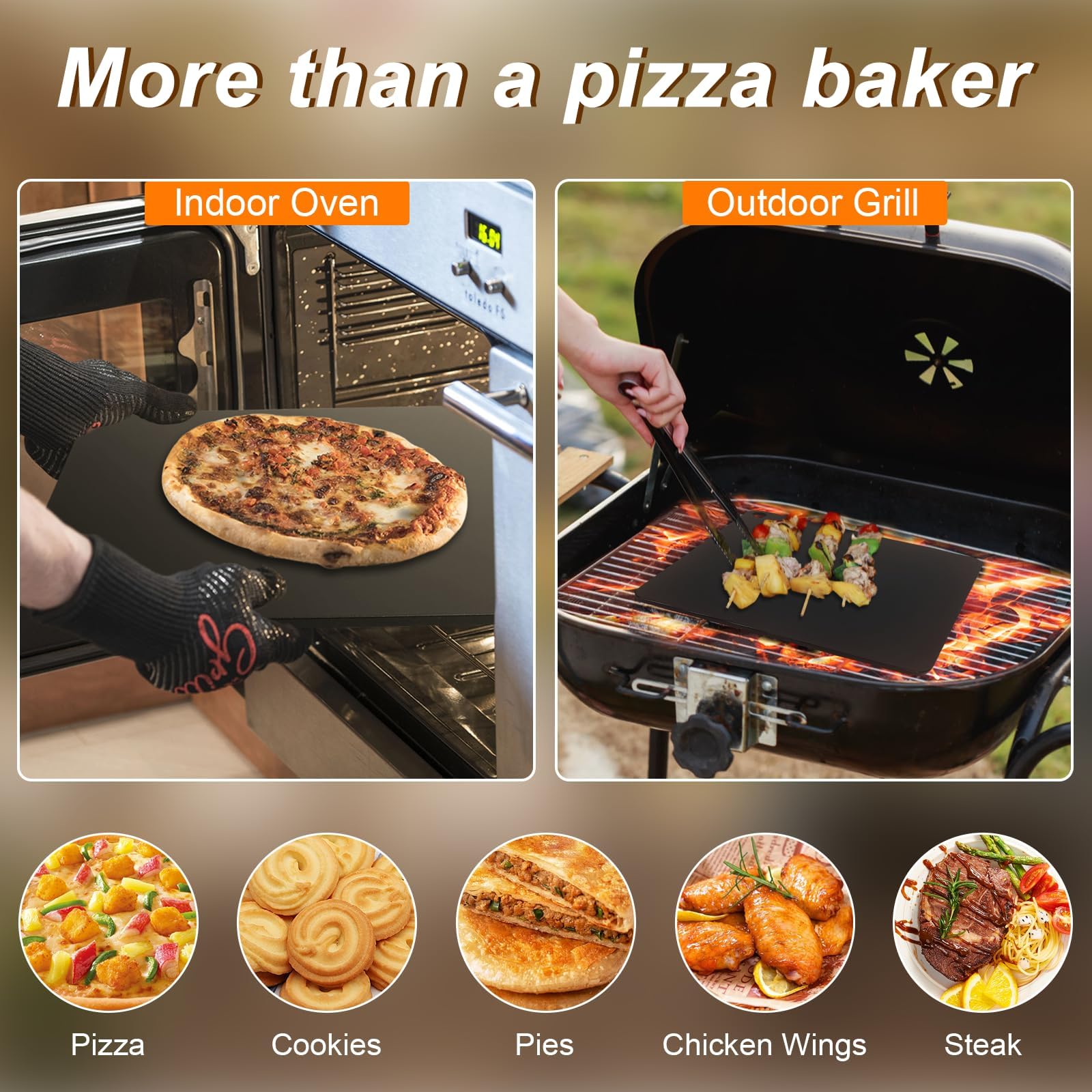 Uniflasy cast iron pizza stone distributes heat evenly