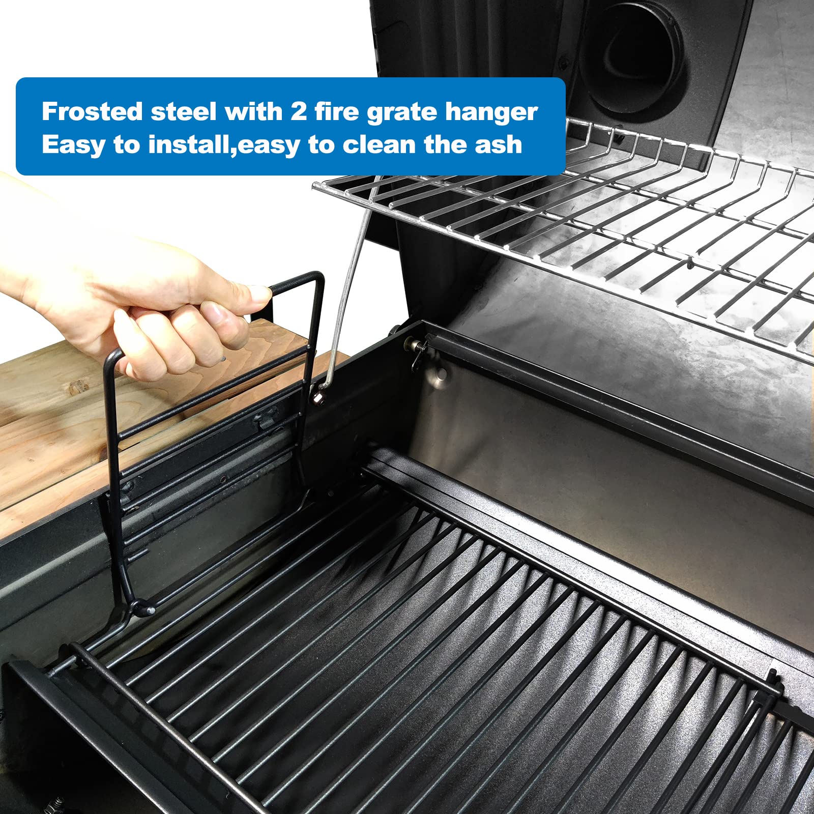 Uniflasy durable frosted steel ash pan withstands high heat and rust