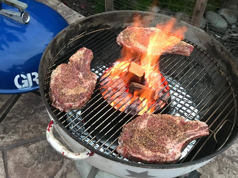 Riveted joints add durability for long-lasting grilling accessories.